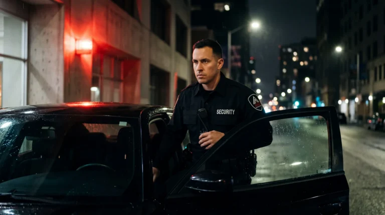 AMB Protective Services officer at a San Francisco alarm response service location