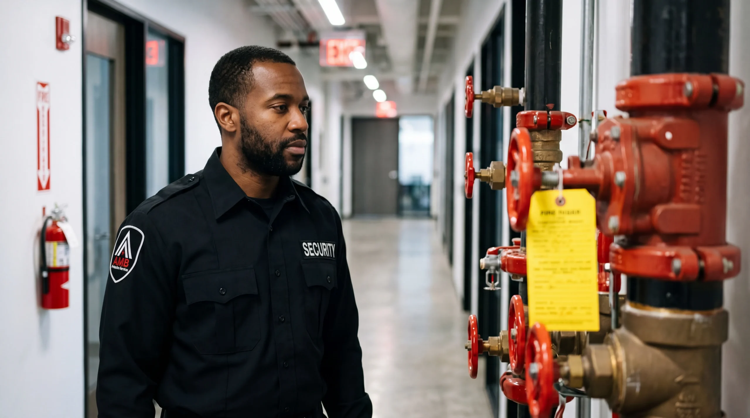 AMB Protective Services officer at a San Francisco fire watch service location