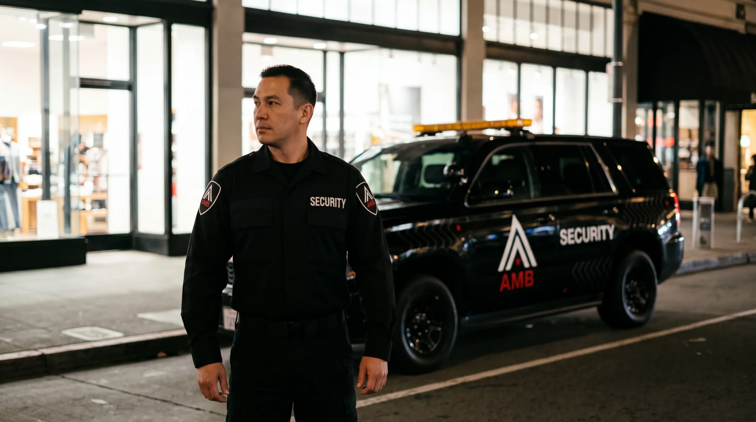 AMB Protective Services officer at a San Francisco mobile patrol security location