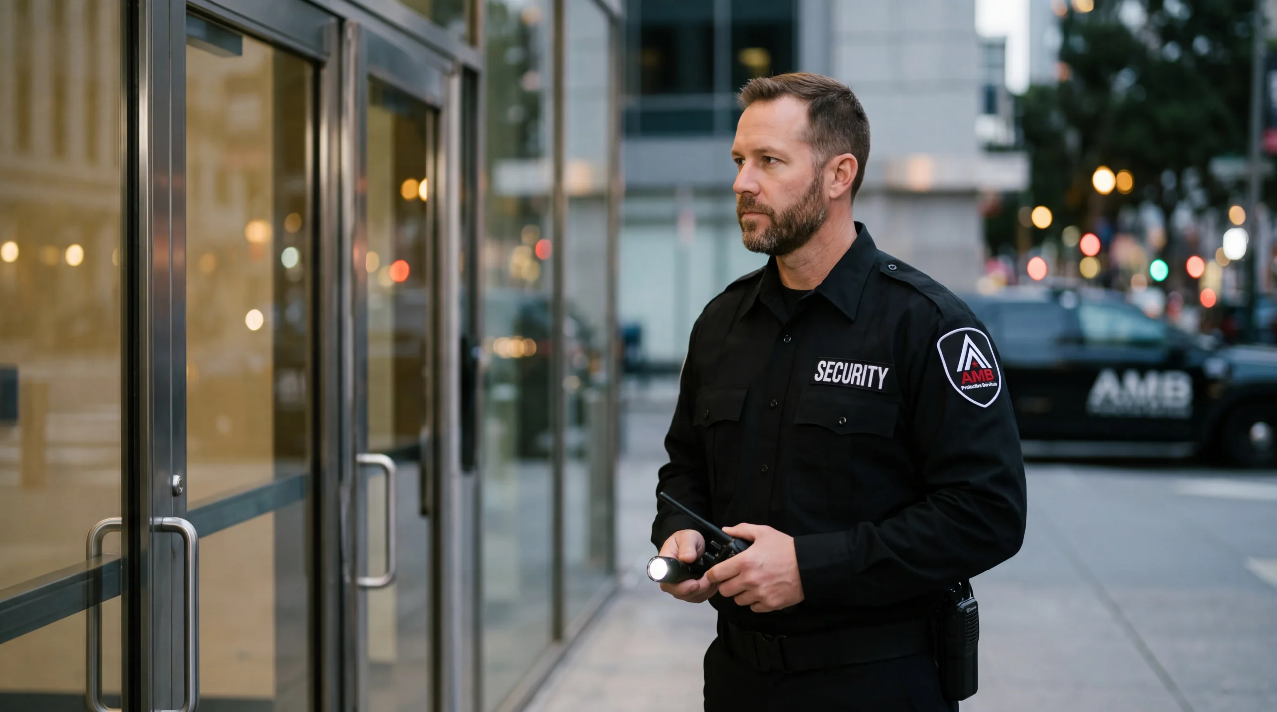 AMB Protective Services officer at a San Francisco security guard services location