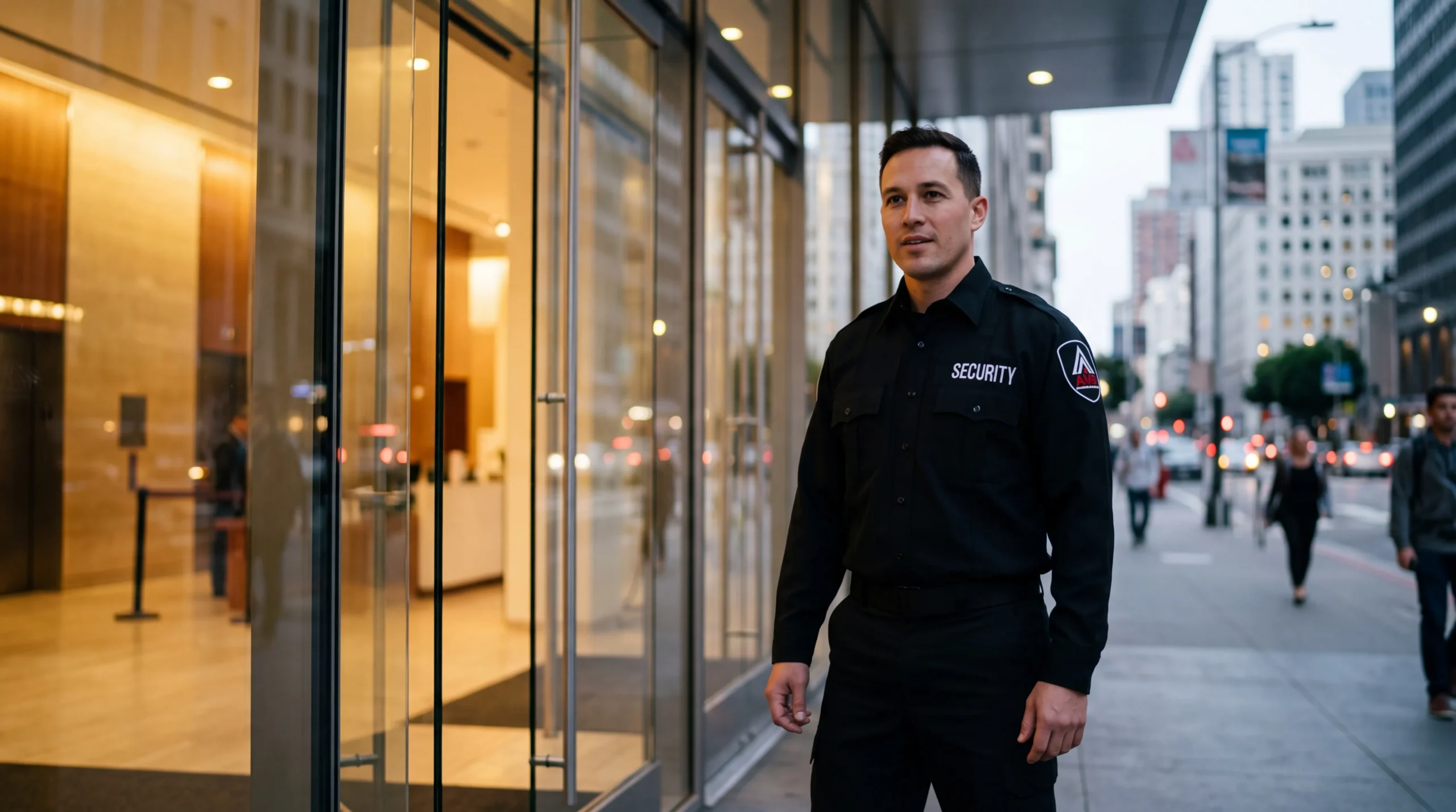 AMB Protective Services officer at a San Francisco corporate security location