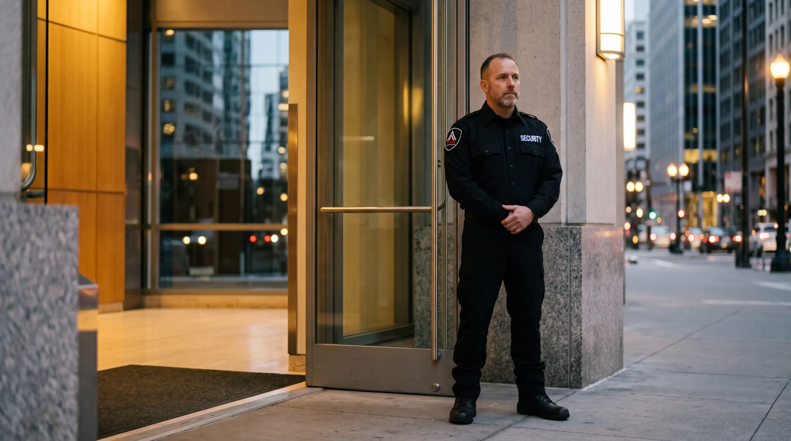 AMB Protective Services officer at a San Francisco emergency response security guards location