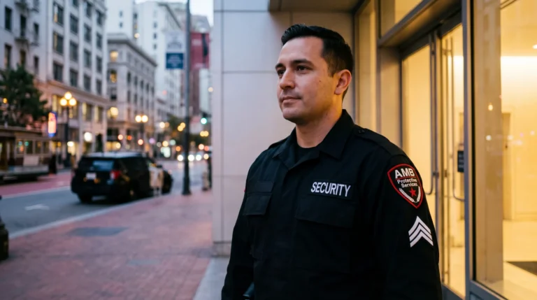 AMB Protective Services officer at a San Francisco healthcare security location