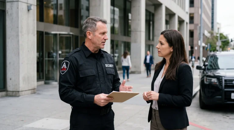 AMB Protective Services officer at a San Francisco how to choose security company location