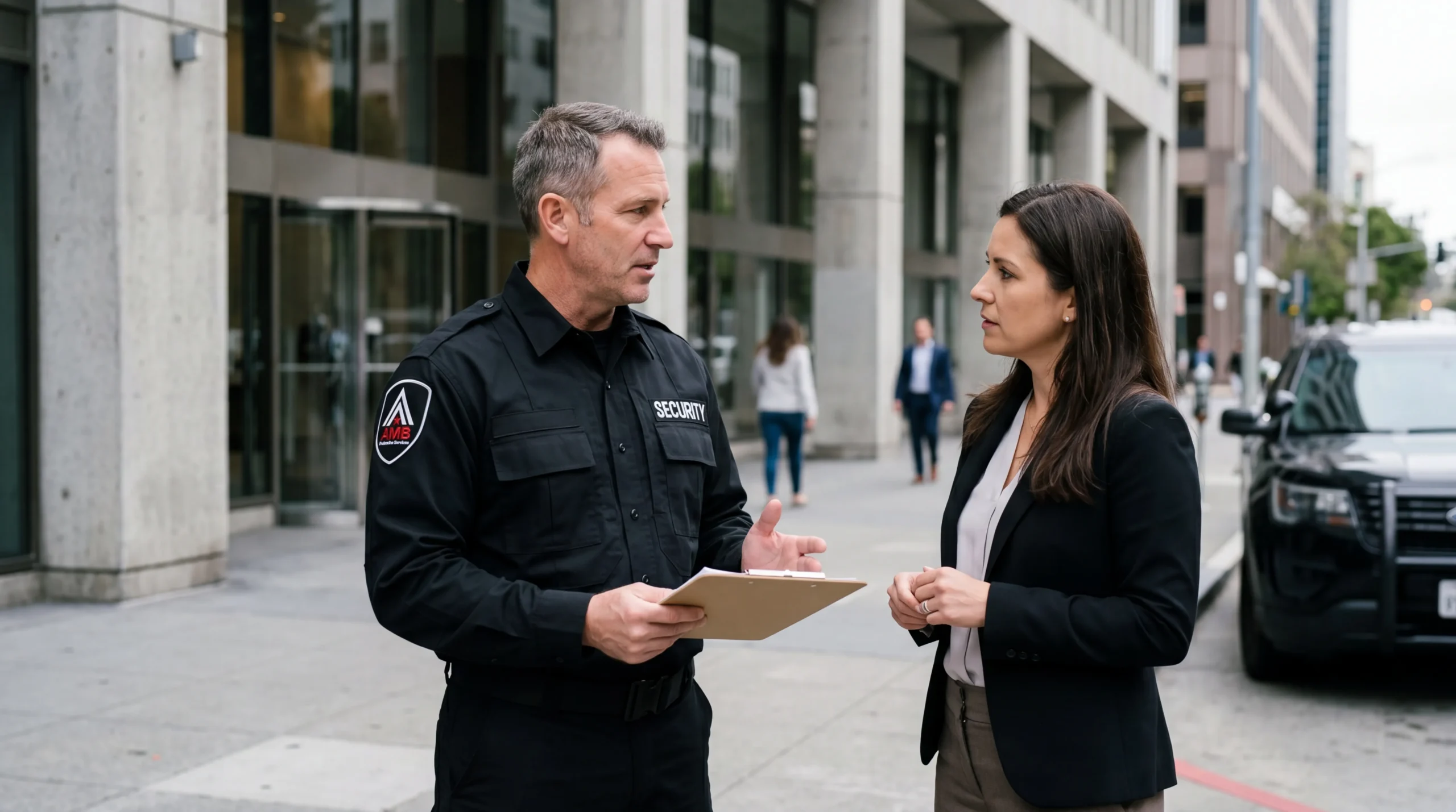 AMB Protective Services officer at a San Francisco how to choose security company location