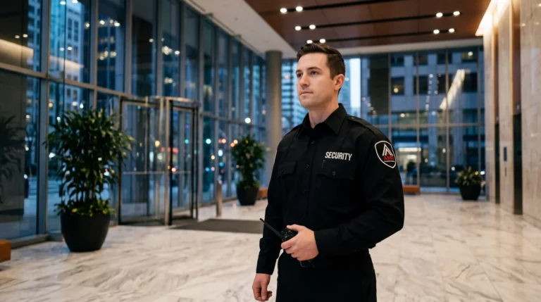 AMB Protective Services officer at a San Francisco office building security location