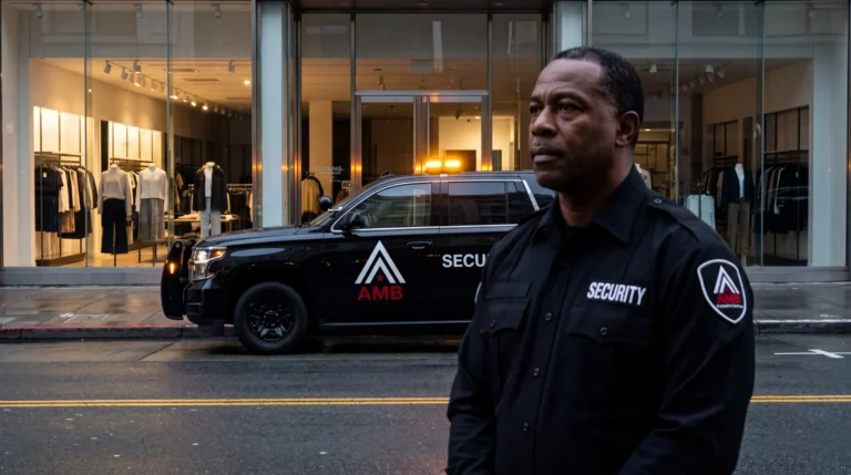 AMB Protective Services officer at a San Francisco retail security location