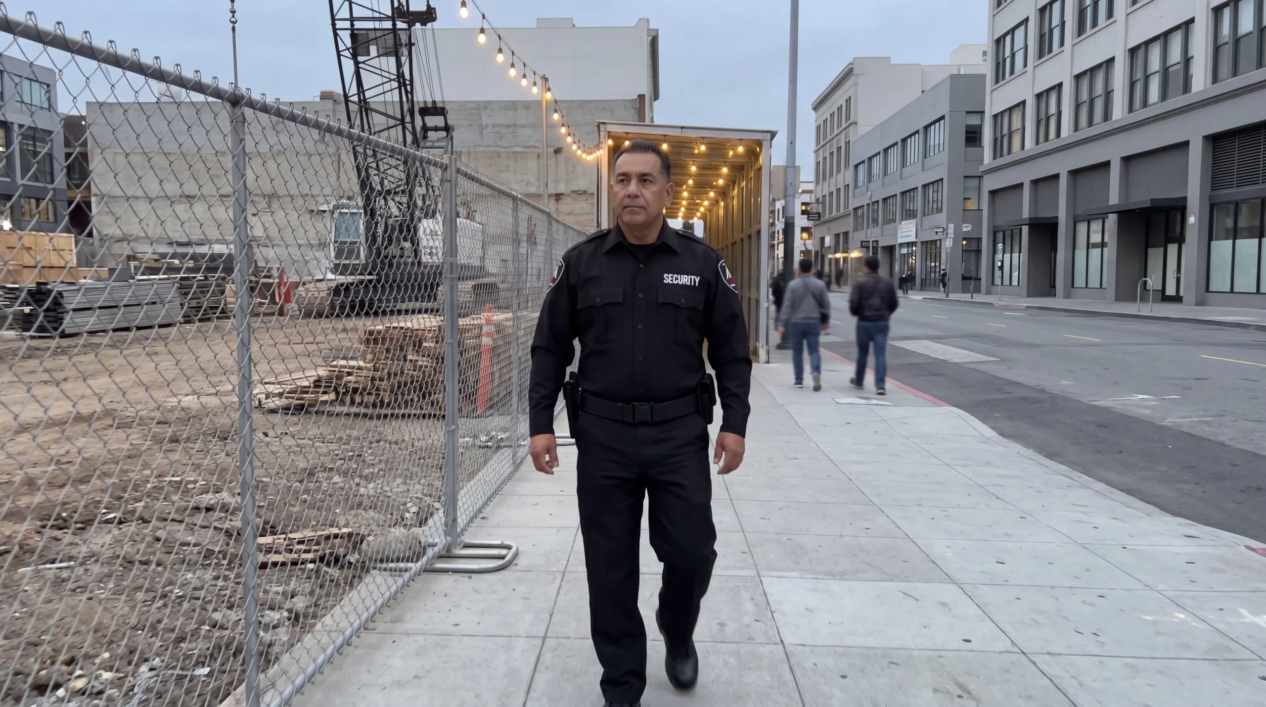 AMB Protective Services security officer on patrol in SoMa — construction site security san francisco