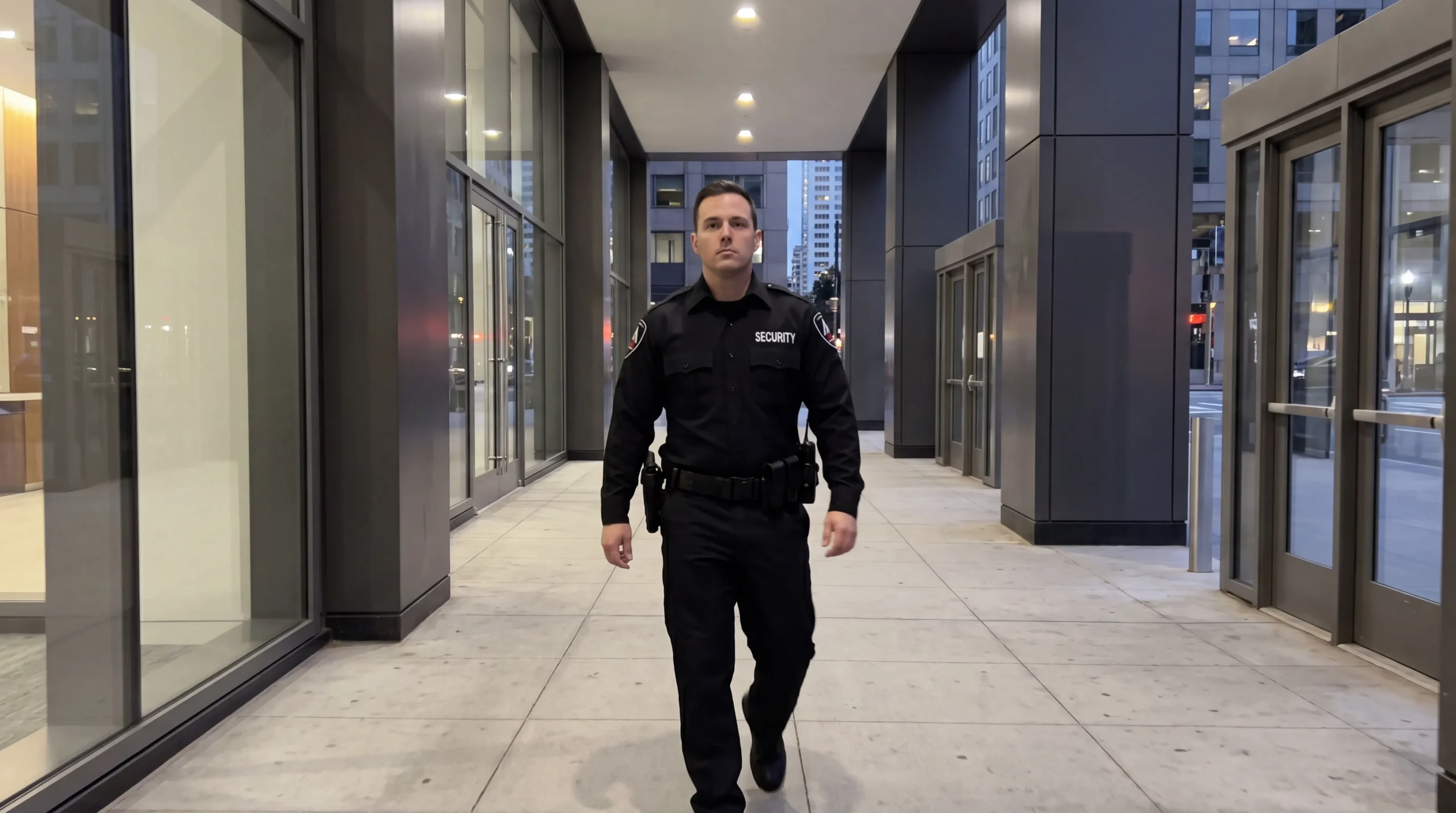 AMB Protective Services security officer on patrol in Financial District — corporate campus security san francisco