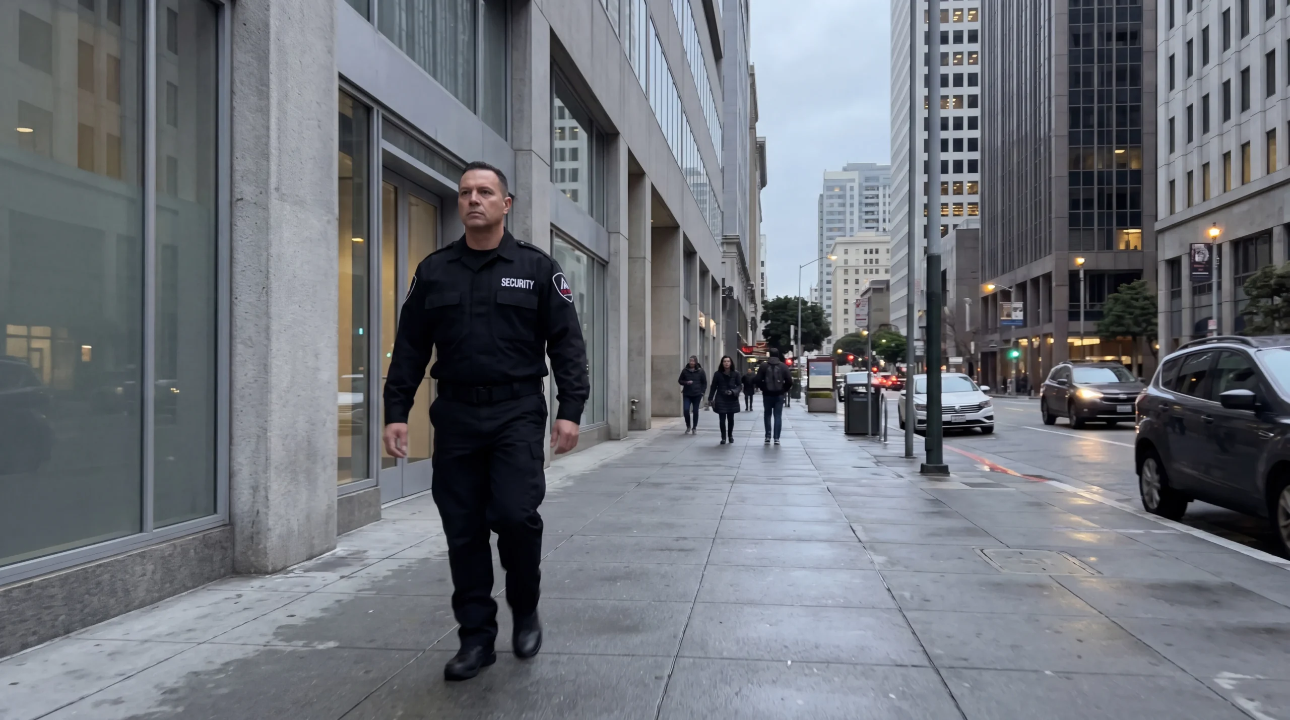 AMB Protective Services security officer on patrol in Financial District — retail security san francisco