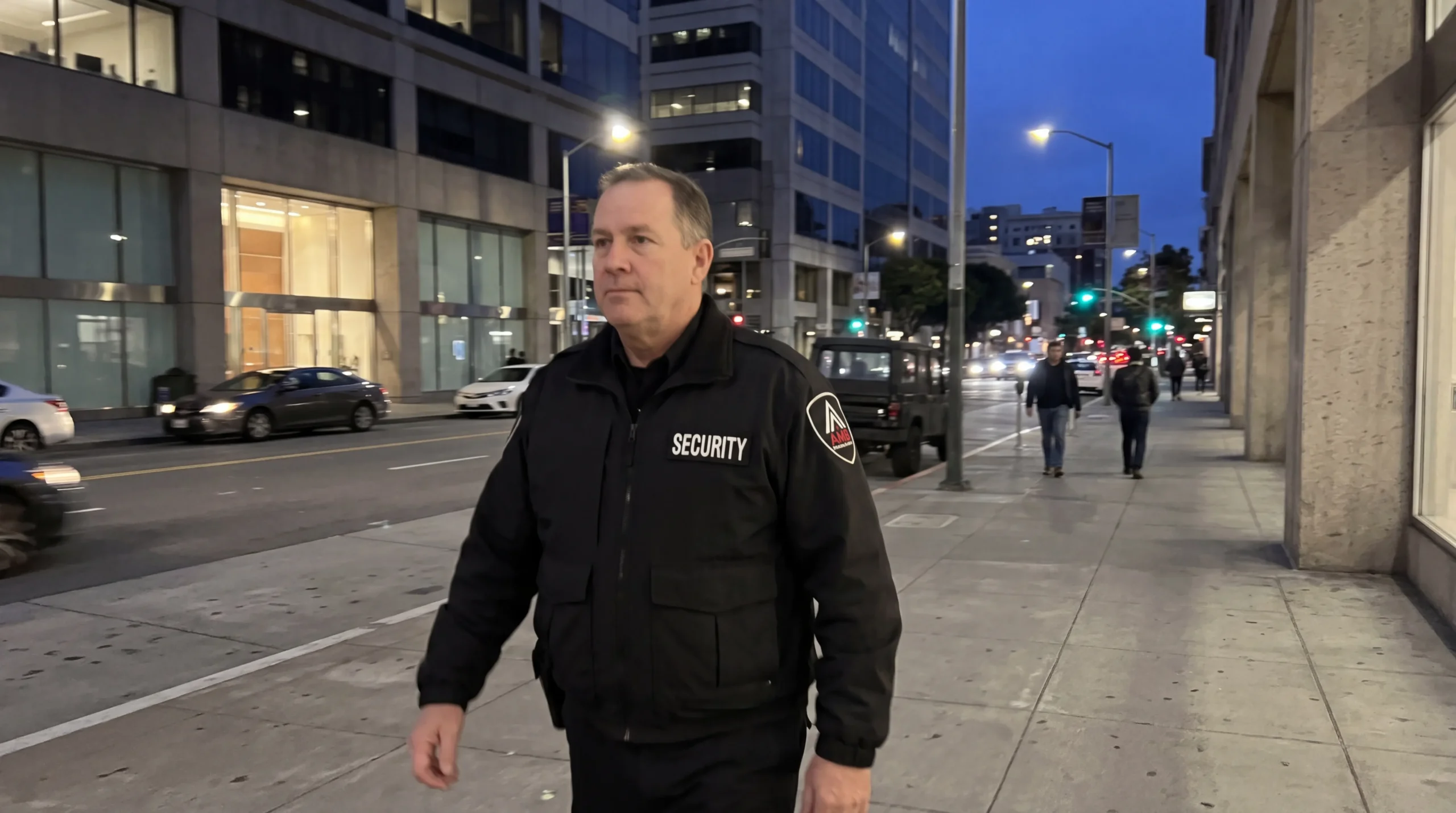 AMB Protective Services security officer on patrol in Financial District — event security san francisco