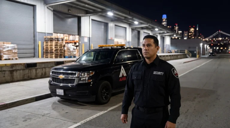 AMB Protective Services officer at a San Francisco warehouse security location