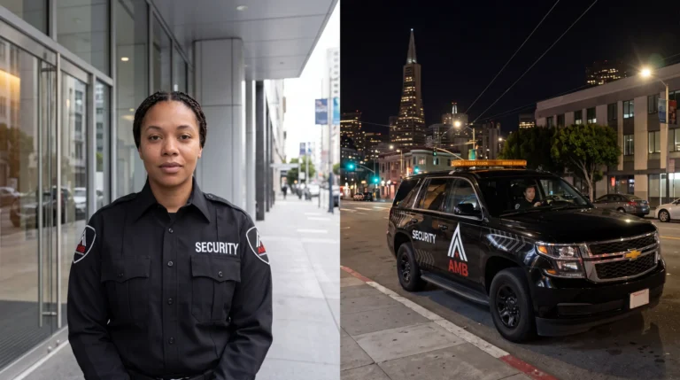 AMB stationary guard versus mobile patrol coverage comparison in San Francisco