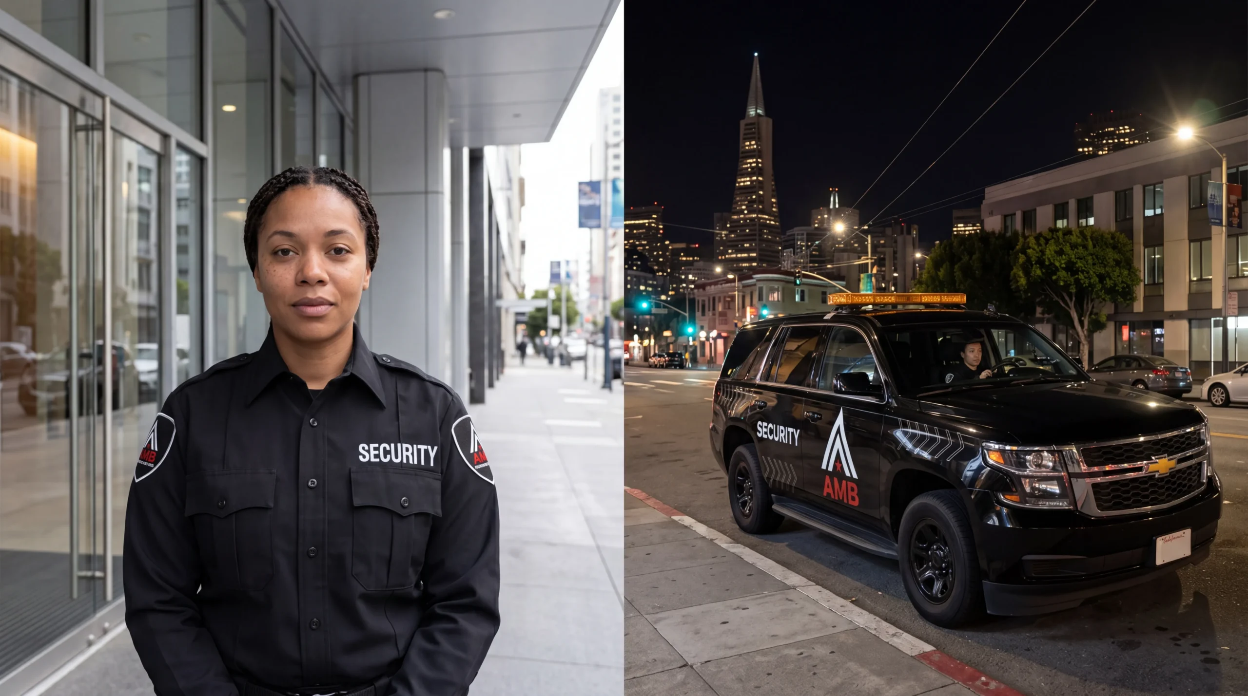 AMB stationary guard versus mobile patrol coverage comparison in San Francisco
